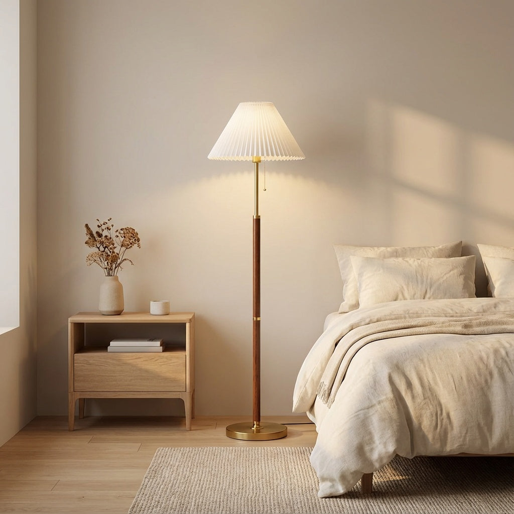 Vintage Pleated Floor Lamp Vertical Table Lamp