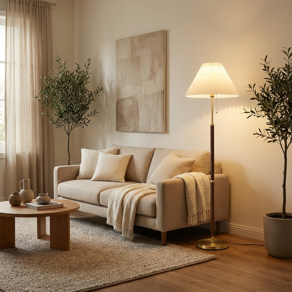 Vintage Pleated Floor Lamp Vertical Table Lamp